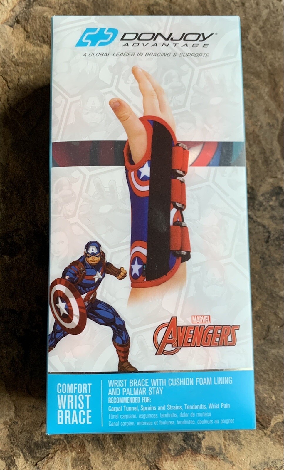 Marvel Captain American Wrist Brace. New. Donjoy Advantage Brand. Youth Left.