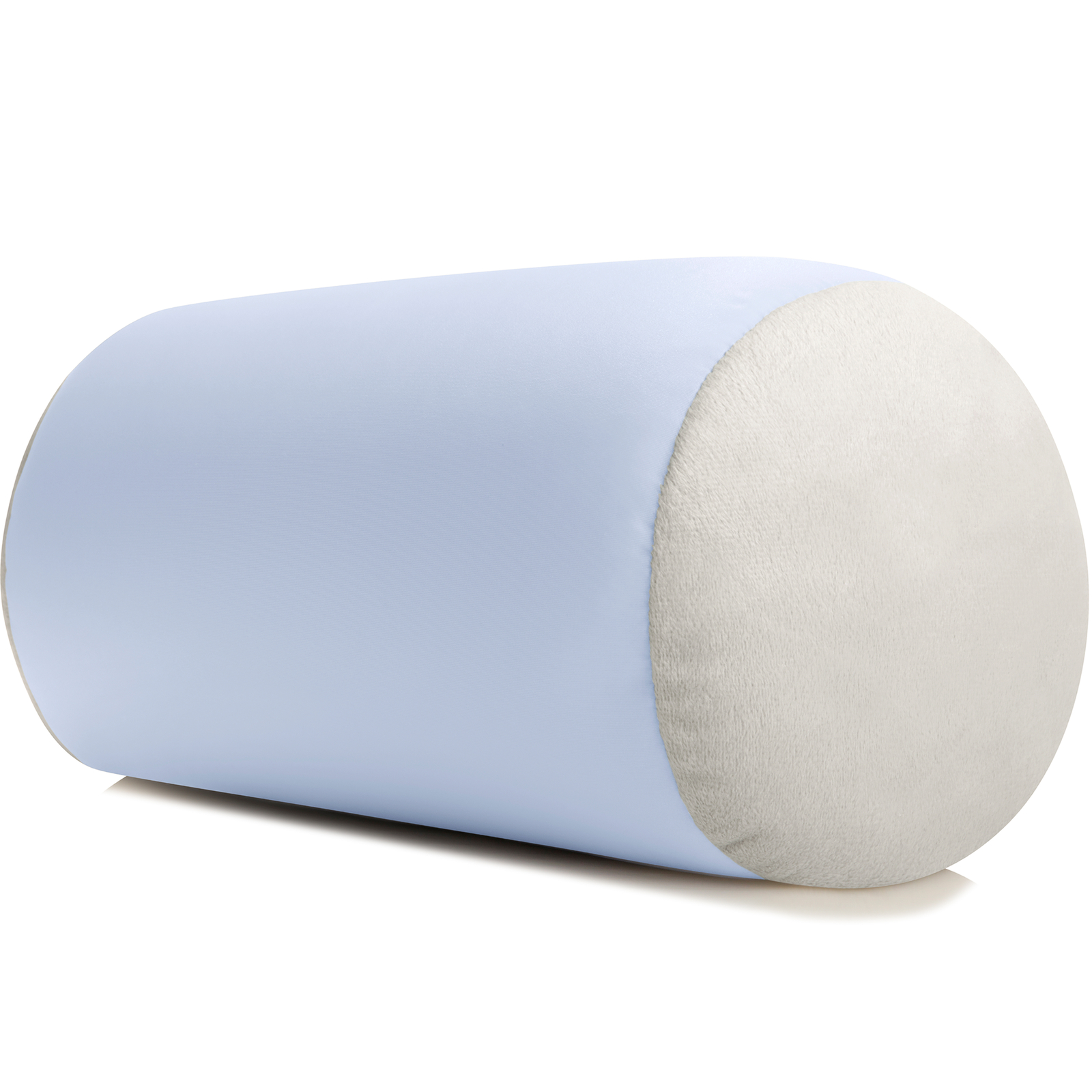 Microbead Bolster Neck Roll Pillow – Silky Feel, 14″ x 8″, Silver Mist