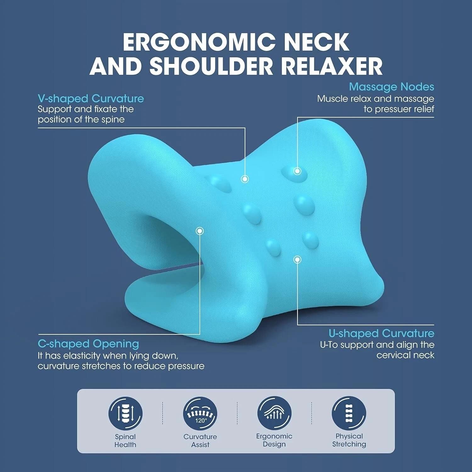 ZAMAT Neck and Shoulder Relaxer Magnetic Therapy Pillowcase, Neck Stretcher