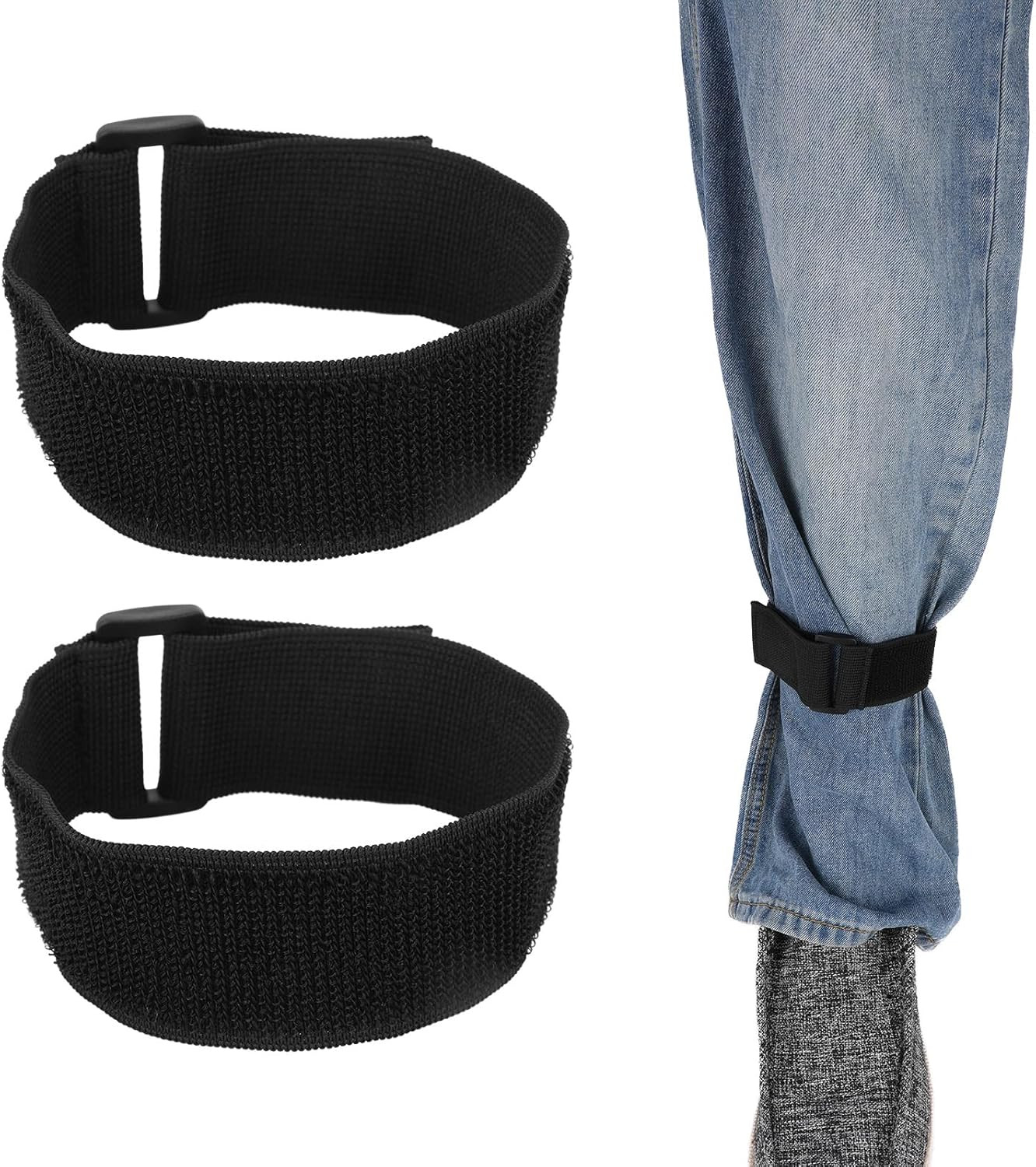 Elastic Ankle Straps, Nylon Adjustable Pant Leg Bands Unisex Boot Straps for Cyc