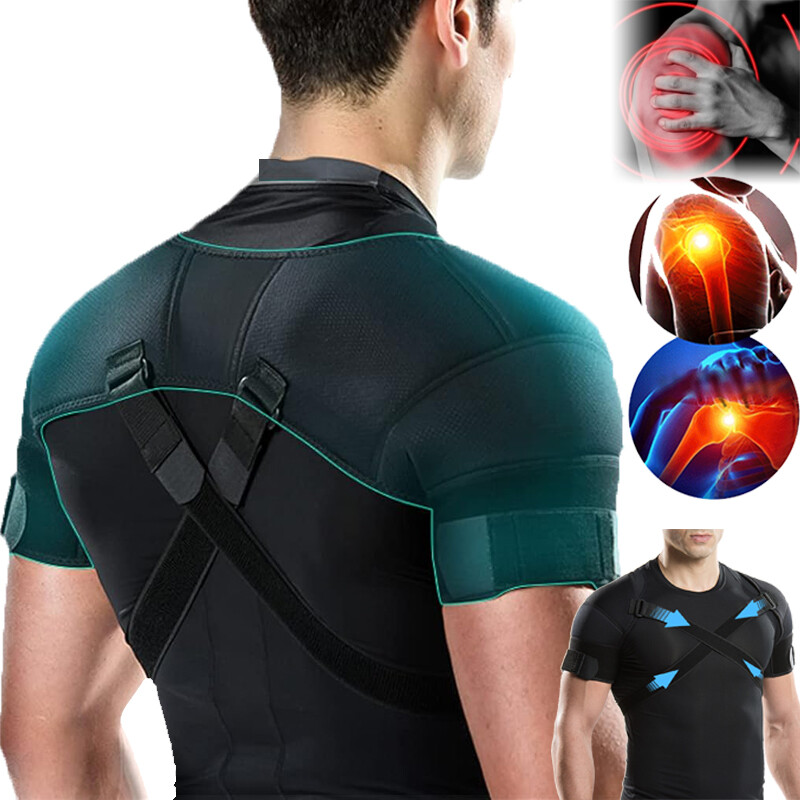 Doble Hombro Correa De Apoyo Brace Wrap Protector Soporte de Ortopedica Hombrera