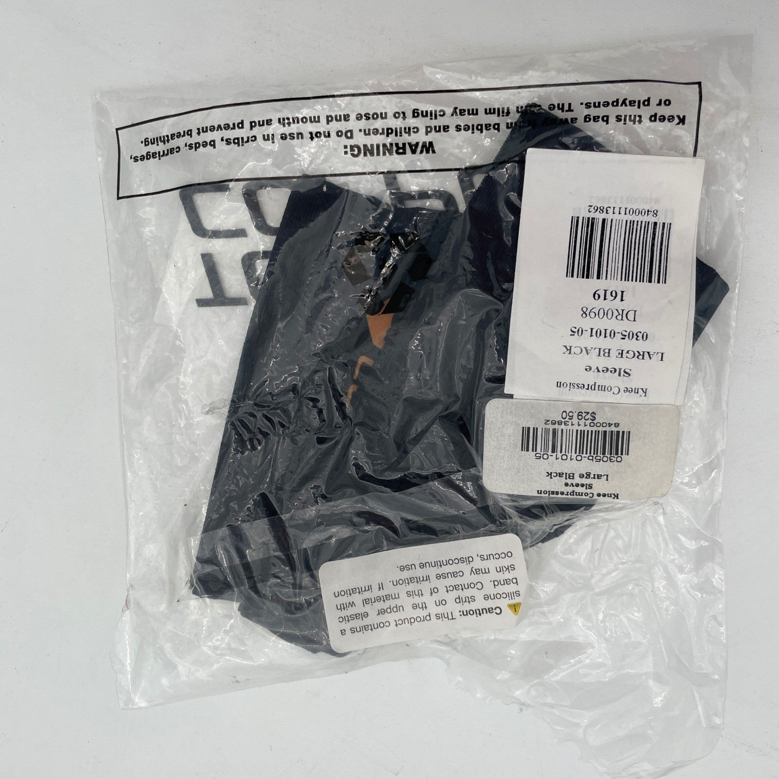 Tommie Copper Knee Compression Sleeve Large Black Support Pain Relief