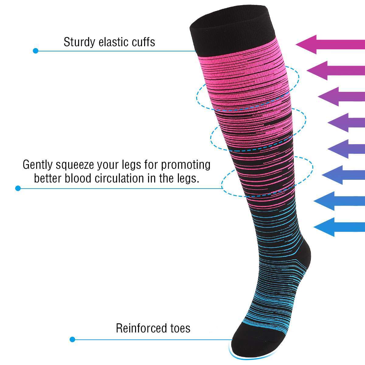 Plus Size Compression Socks 20-30mmHg Support Men Women Medical Stockings XL-4XL