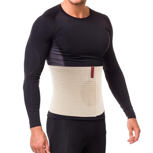 Premium Umbilical Hernia Belt for Men and Plus Size 3XL (up to 52″) Beige