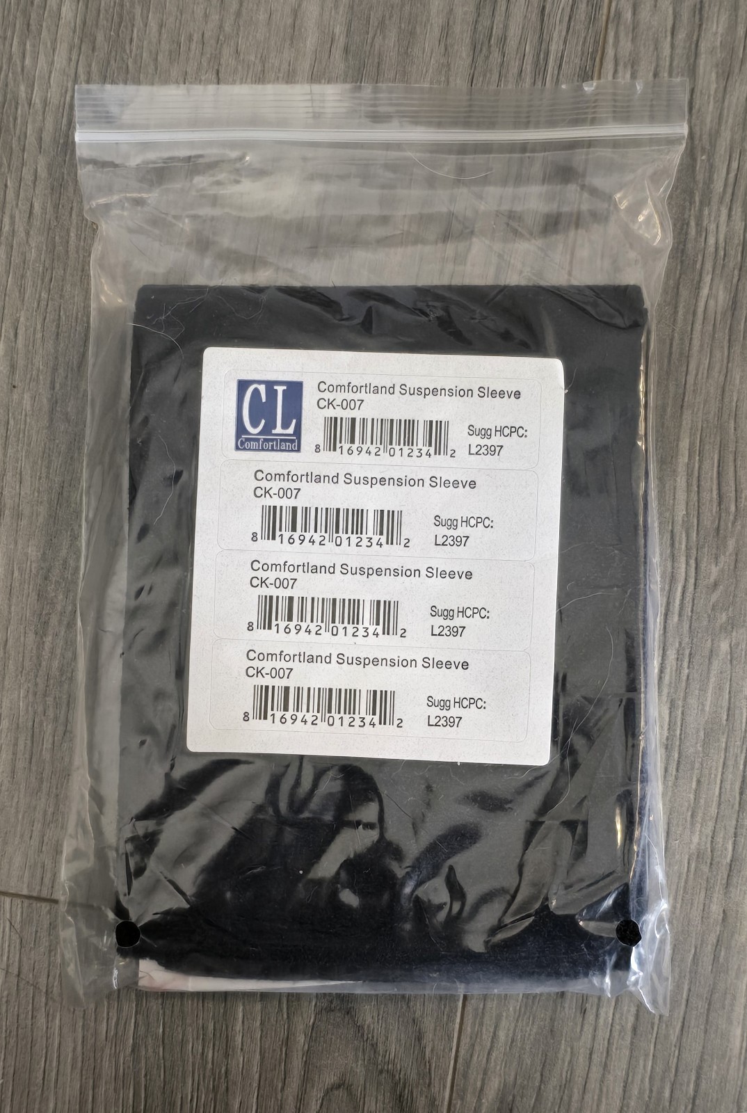 New Comfortland Suspension Sleeve Knee Brace CK-007 Black