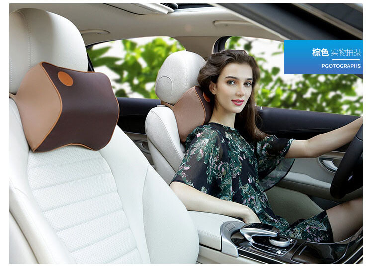 Car Neck Headrest Pillow Protective Rest Head Support Cushion Car Memory Cotton