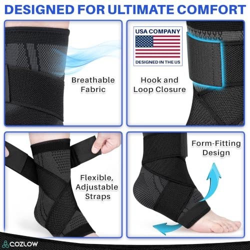Ankle Brace Support Wrap Achilles Tendonitis Plantar Fasciitis Compression Sleev