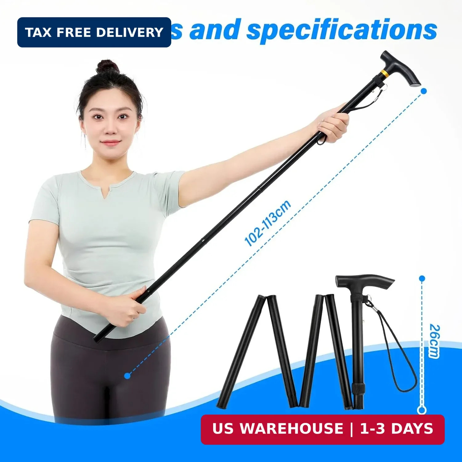 Foldable Shoulder Wand for Physical Therapy & Rotator Cuff Rehab – Lightweight,