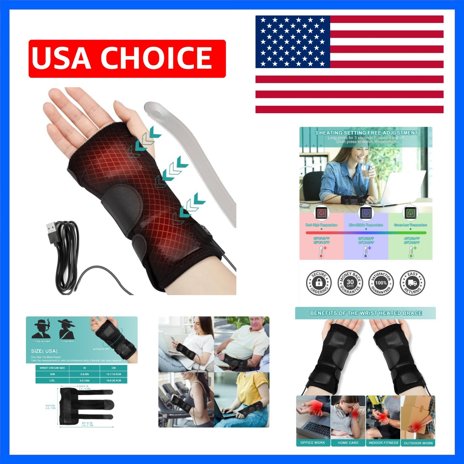 Wrist Thumb Brace Heating Pad for Arthritis and Carpal Tunnel Relief, Heated …