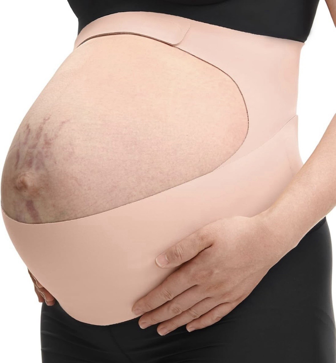 Momcozy Maternity Belly Band Back & Waist Support Belt, Adjustable Beige