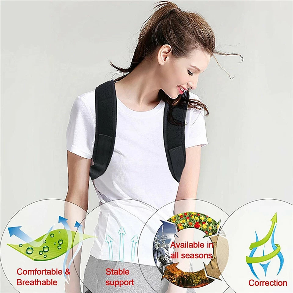 Posture Corrector men Support Back Shoulder Pro Brace Belt Adjustable women Kids