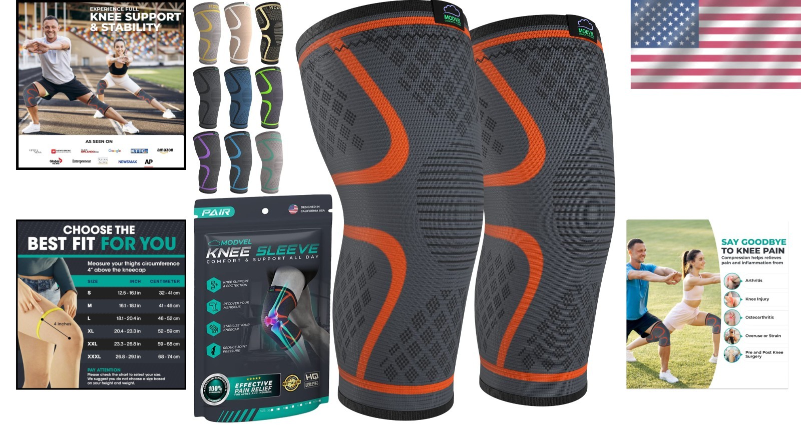 Lightweight Compression Knee Brace Set for Men & Women – Joint Pain Relief