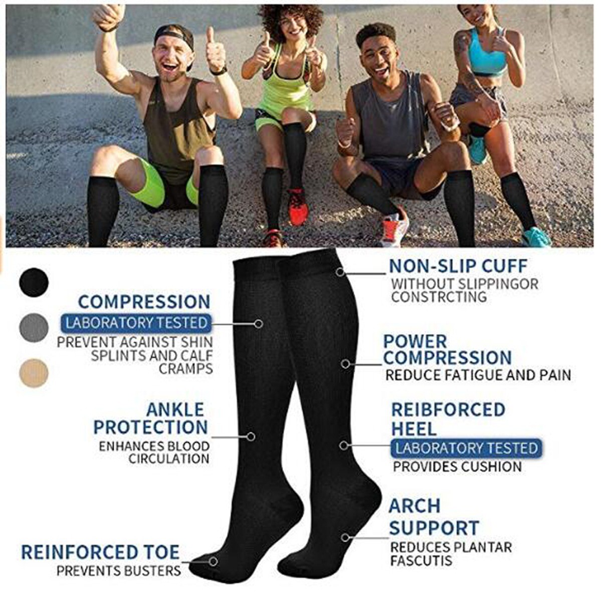 S M L XL XXL Flight Socks Compression Stockings for Running Flight Sports Travel