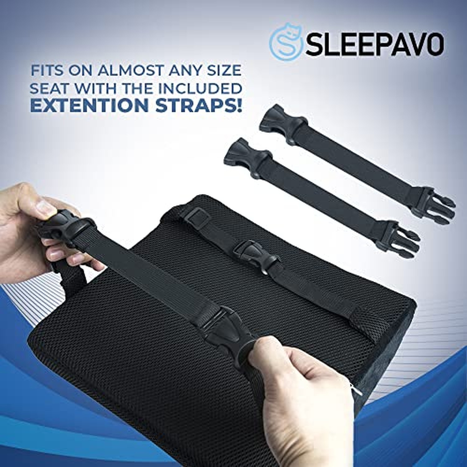 Sleepavo Memory Foam Seat Cushion for Office Chair-Orthopedic Back and Butt P…