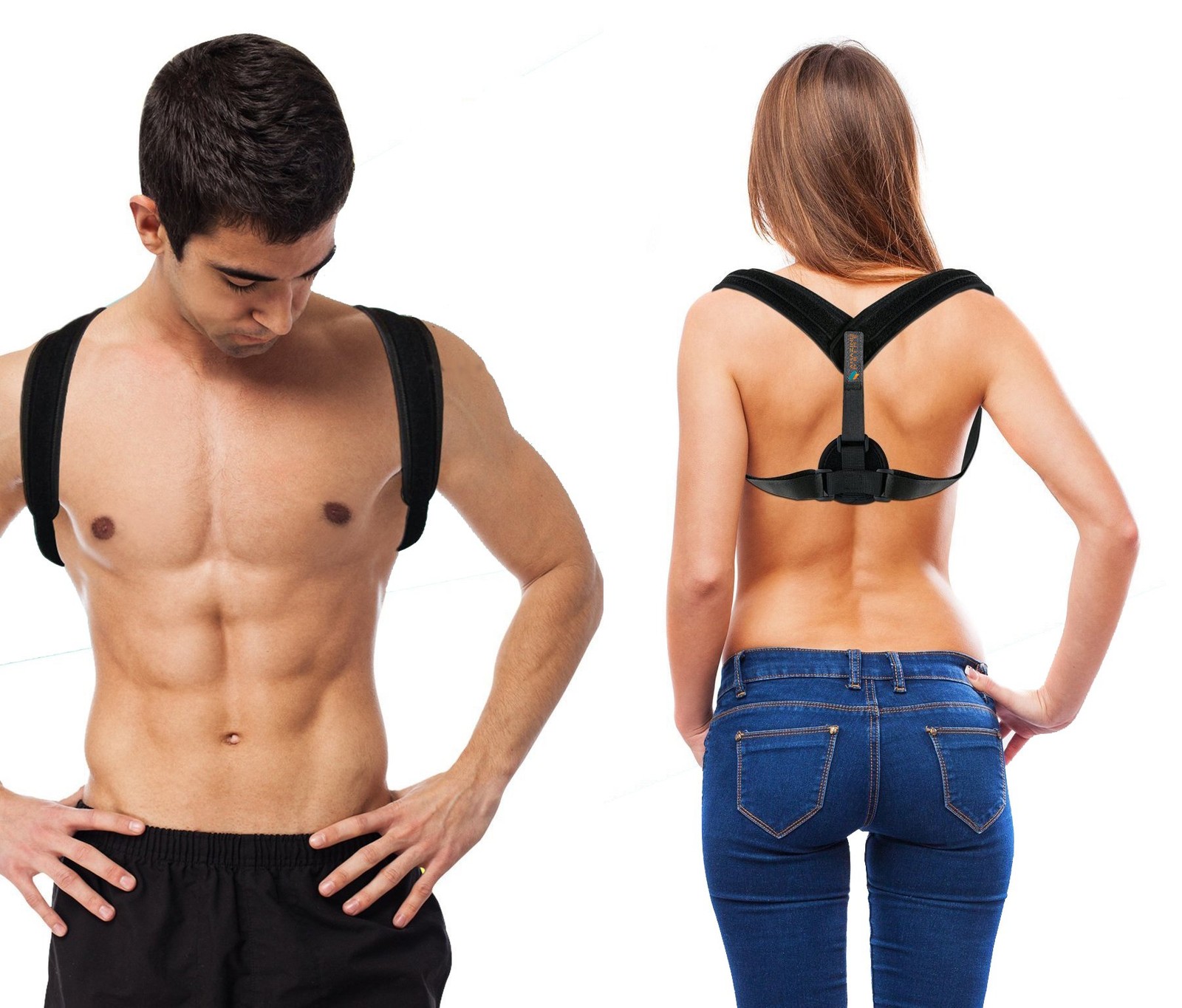 Amazing Prime Back Support Brace & Posture Corrector for Men, One Size, Black