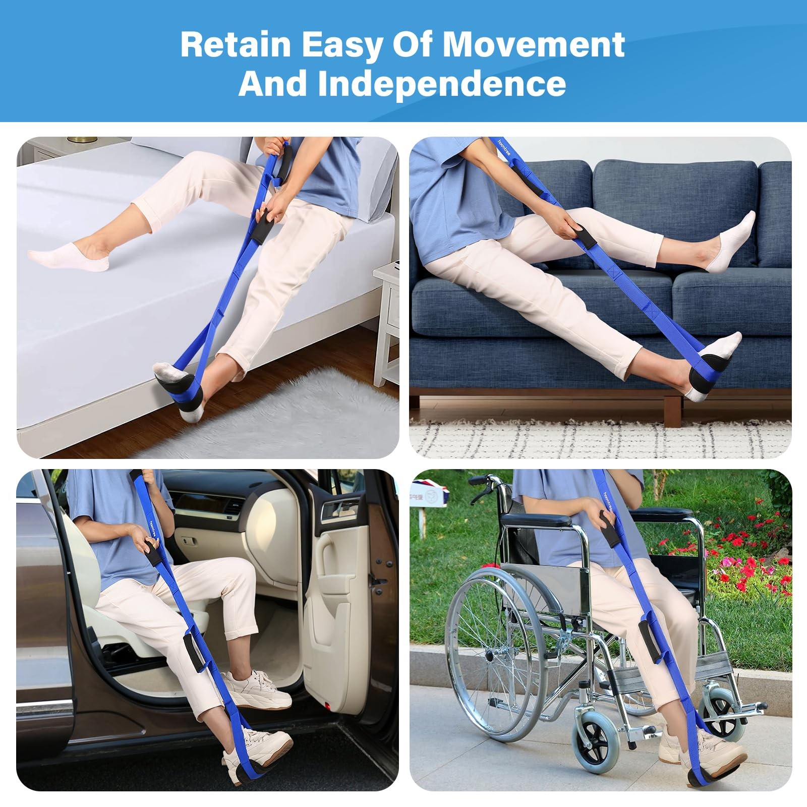 39 Inch Long Leg Lifter Strap With Padded Handgrips And Foot Looprigid Leg Lifte