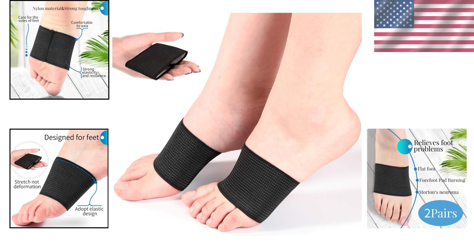 Lightweight Compression Foot Wraps – Effective Relief for Heel Pain & Flat Feet