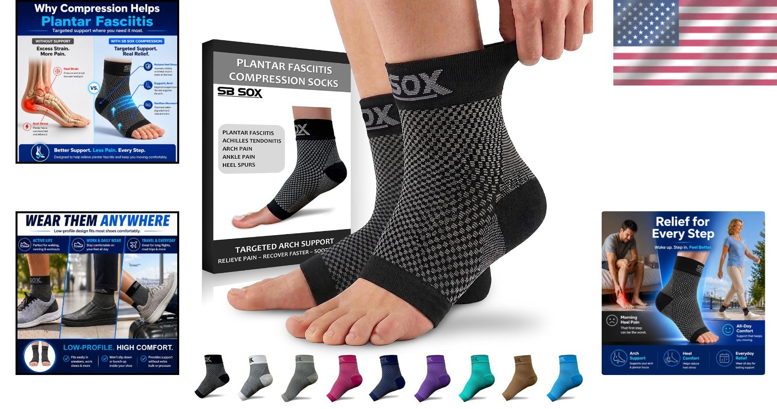 Toeless Ankle Compression Socks for All-Day Comfort and Foot Pain Relief (M)