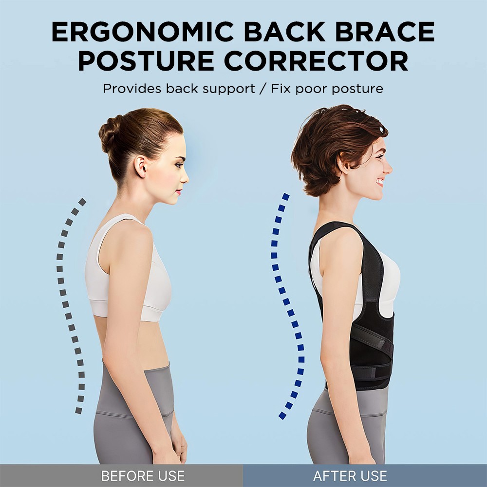 Posture Corrector Upper Lower Back Brace Lumbar Support Shoulder Pain Relieve US