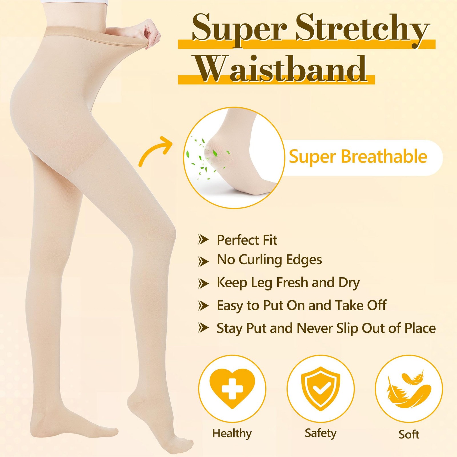 Medical Compression Pantyhose for Women Men, 20-30 mmHg Graduated Compression…