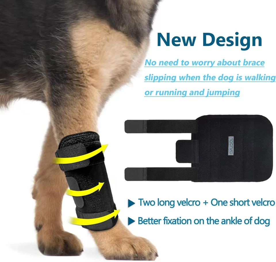 Dog Front Leg Brace, Pair of Brace with Metal S/M (1 Pair), Black