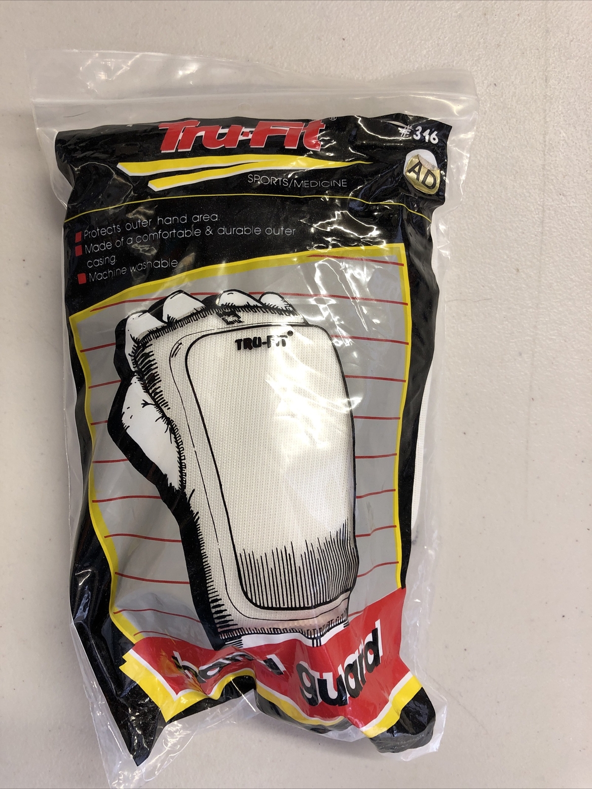 Tru-Fit Padded Adult Hand Guard White New Vintage #316 Two Total Sports Medicine