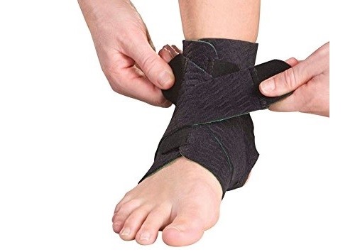 Mueller Adjustable Ankle Support Green Line # 86511 One Size Fits Most