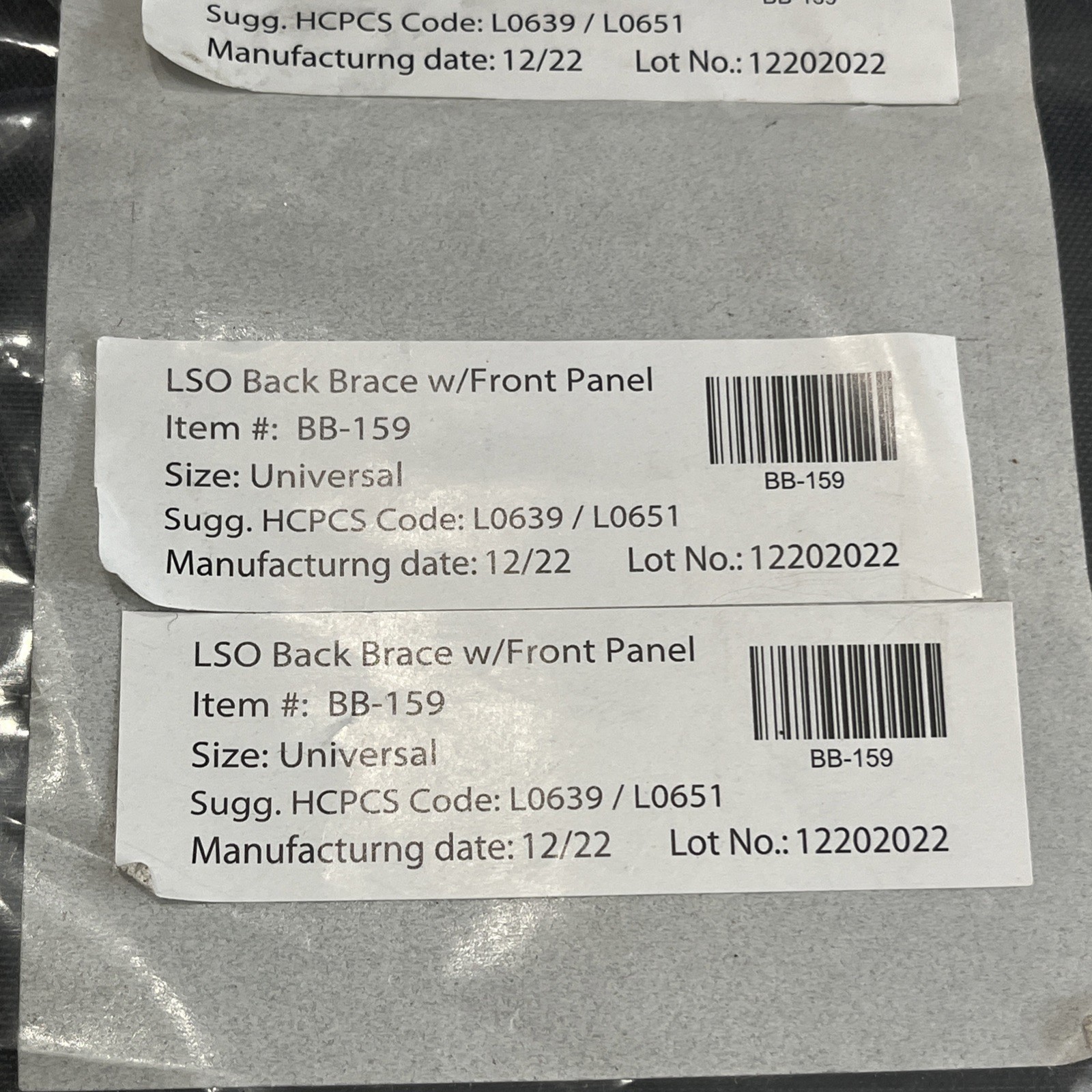 DR Medical LSO Back Brace Front Panel BB-159 Universal Adjustable Waist 25-56in