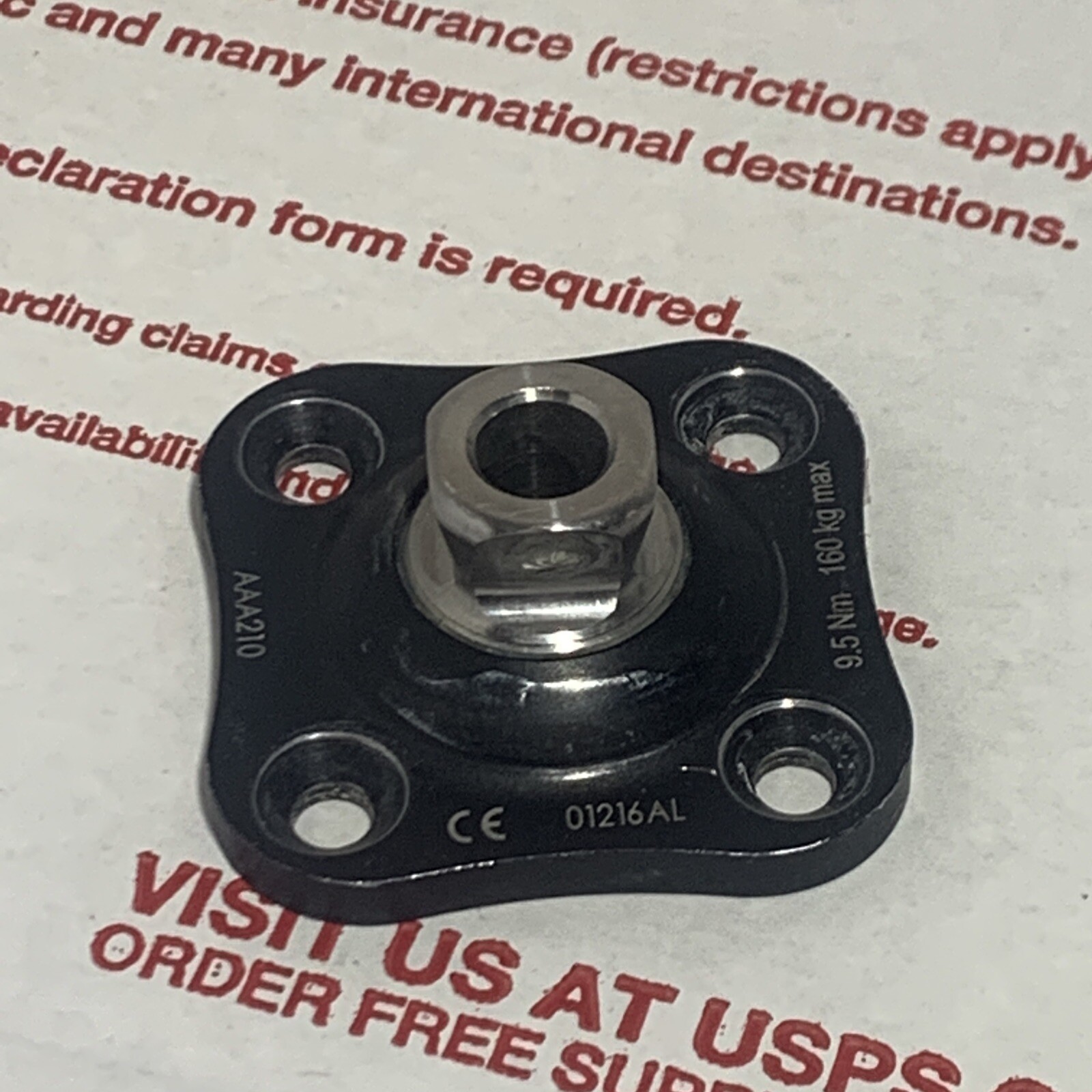 trulife black 4 hole prosthetic plate adapter component part. Prosthetic Leg