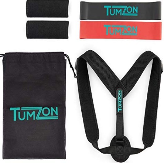 POSTURE CORRECTOR-Neck Back Pain Relief Alignment Comfortable W/2 EXERCISE BANDS