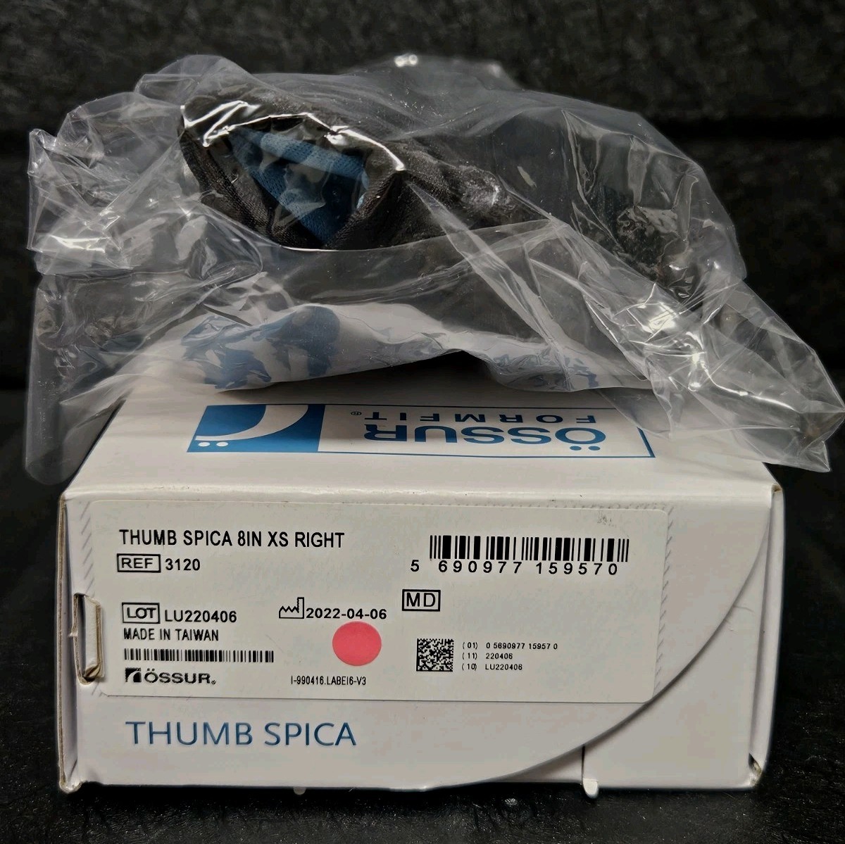 Ossur Form Fit Thumb Spica 8 Inch XS Right