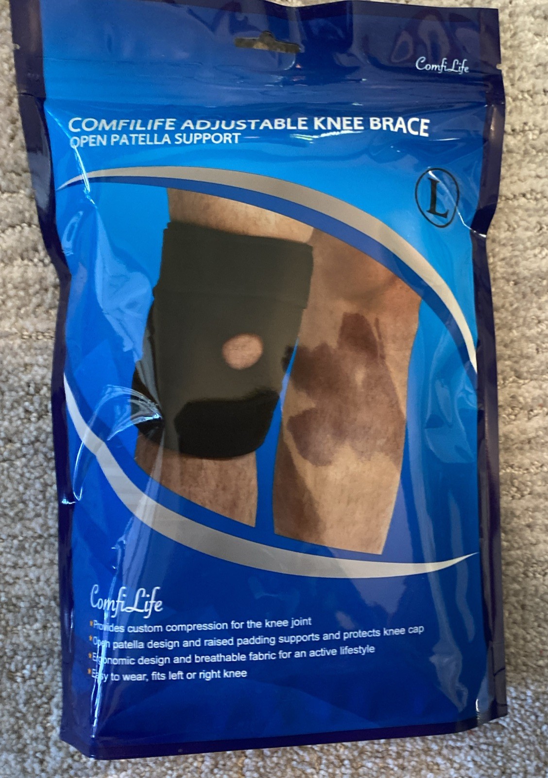 Comfy Life Adjustable Knee Brace Open Patella Support/BRAND NEW!!!!!!