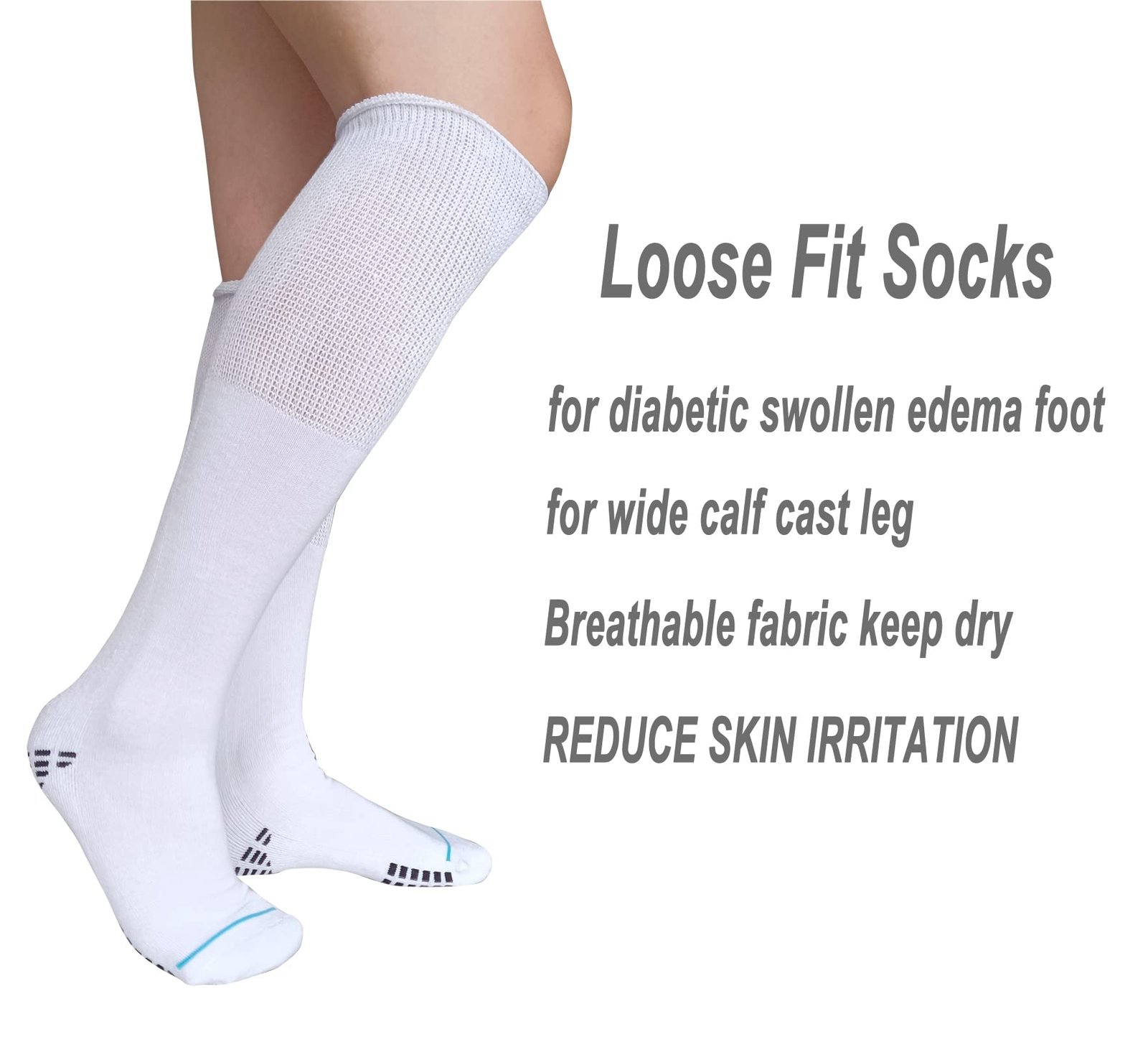 2 Pairs Walking Boot Socks Replacement Liner for Air cast Walking Boot
