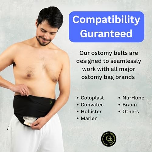 Ostomy Belt and Ostomy Bag Cover, Ostomy Support Belt for Men and Medium Grey
