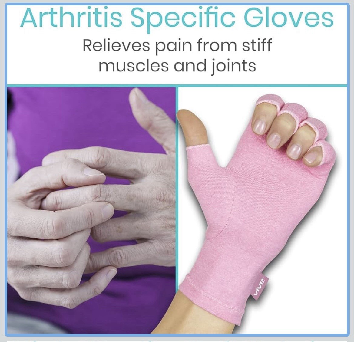 Pink Arthritis Compression Gloves Open Finger Cotton Spandex Medium Washable