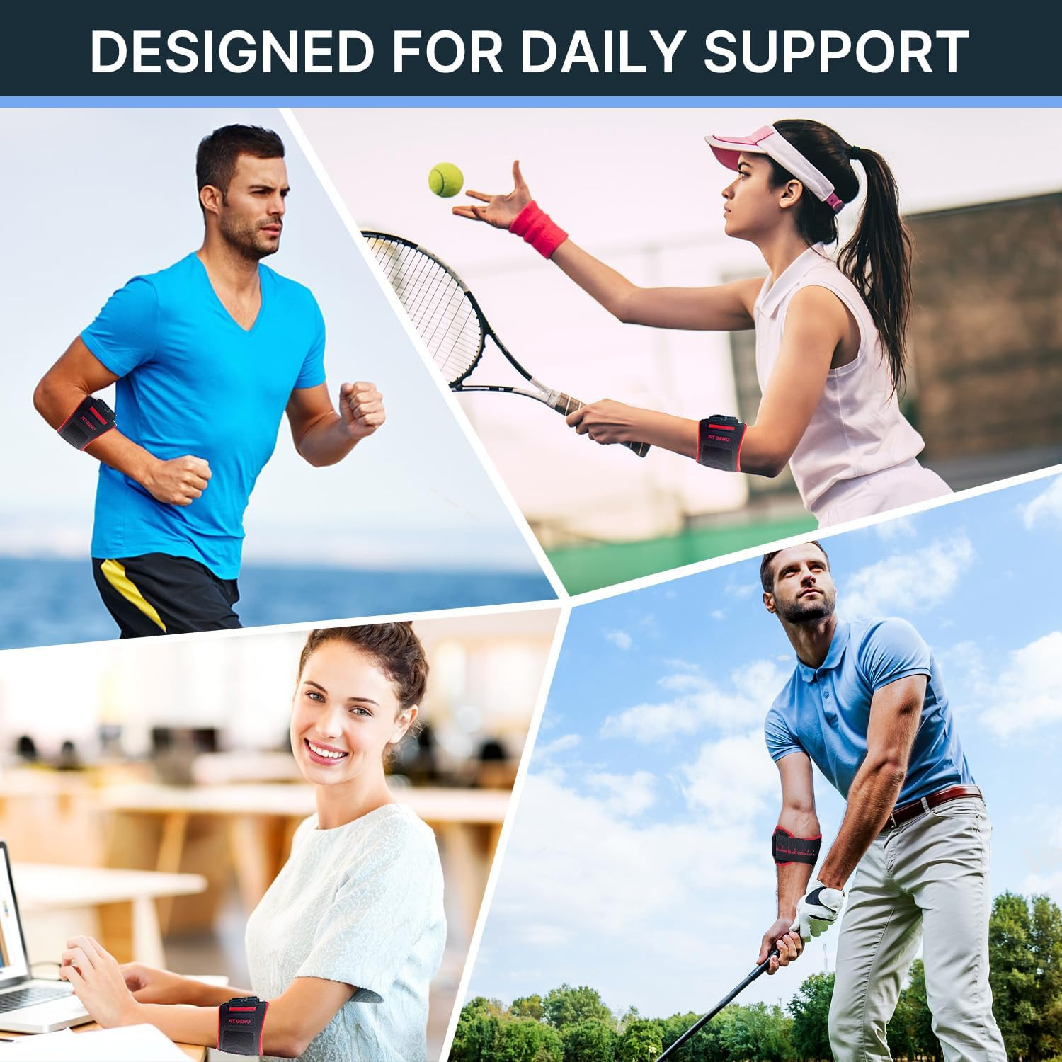 Elbow Brace for Tennis & Golfer’S Elbow, Elbow Pain Relief, Garnet | Targeted Co