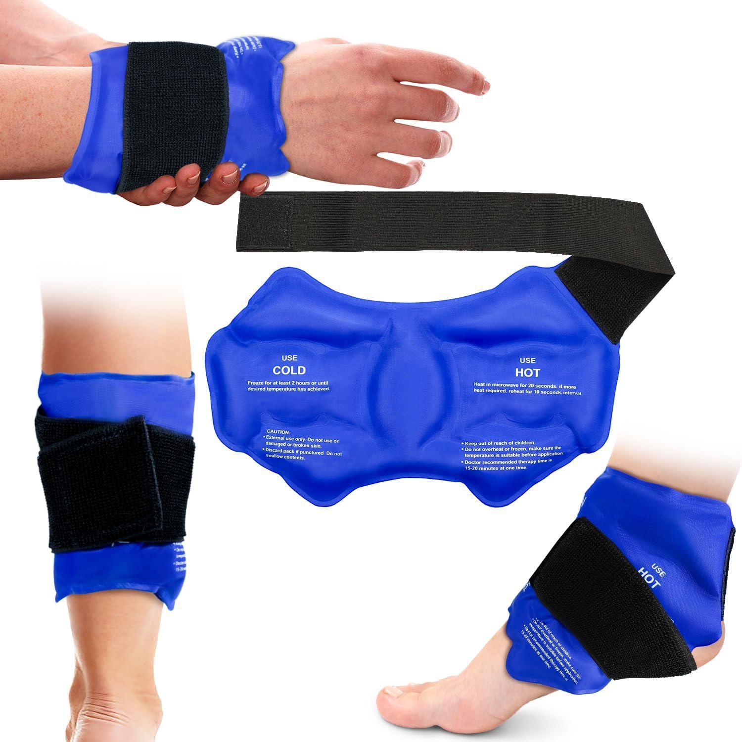 Ankle Brace Ice Pack Wrap Hot & Cold Therapy Large Reusable Gel Pack Sport Injur