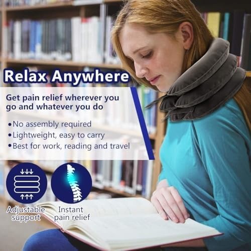 S Cervical Neck Traction Device for Instant Neck Pain Relief – Inflatable & Adju