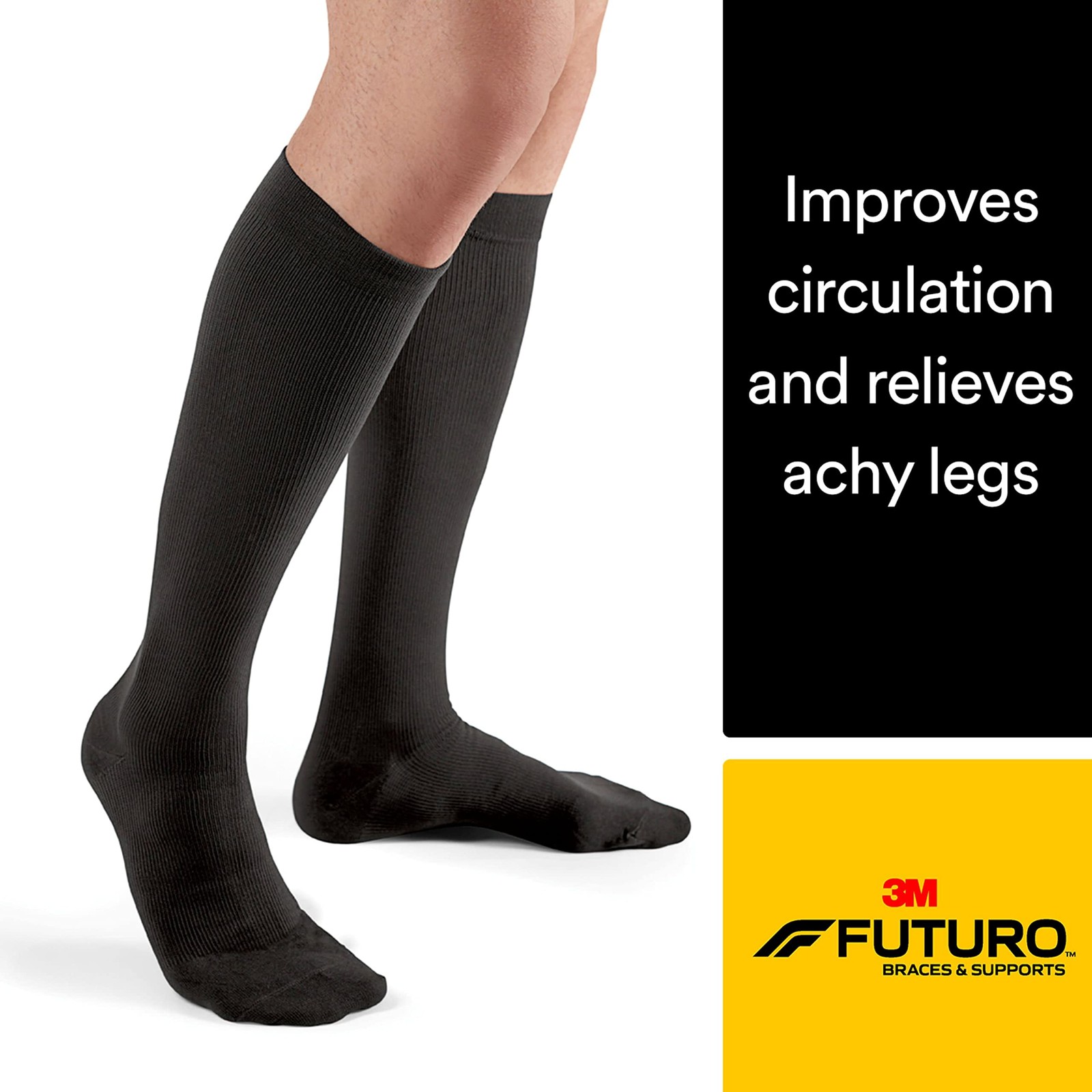 Dress Socks for Men, Medium, Black, Firm (20-30 mm/Hg)