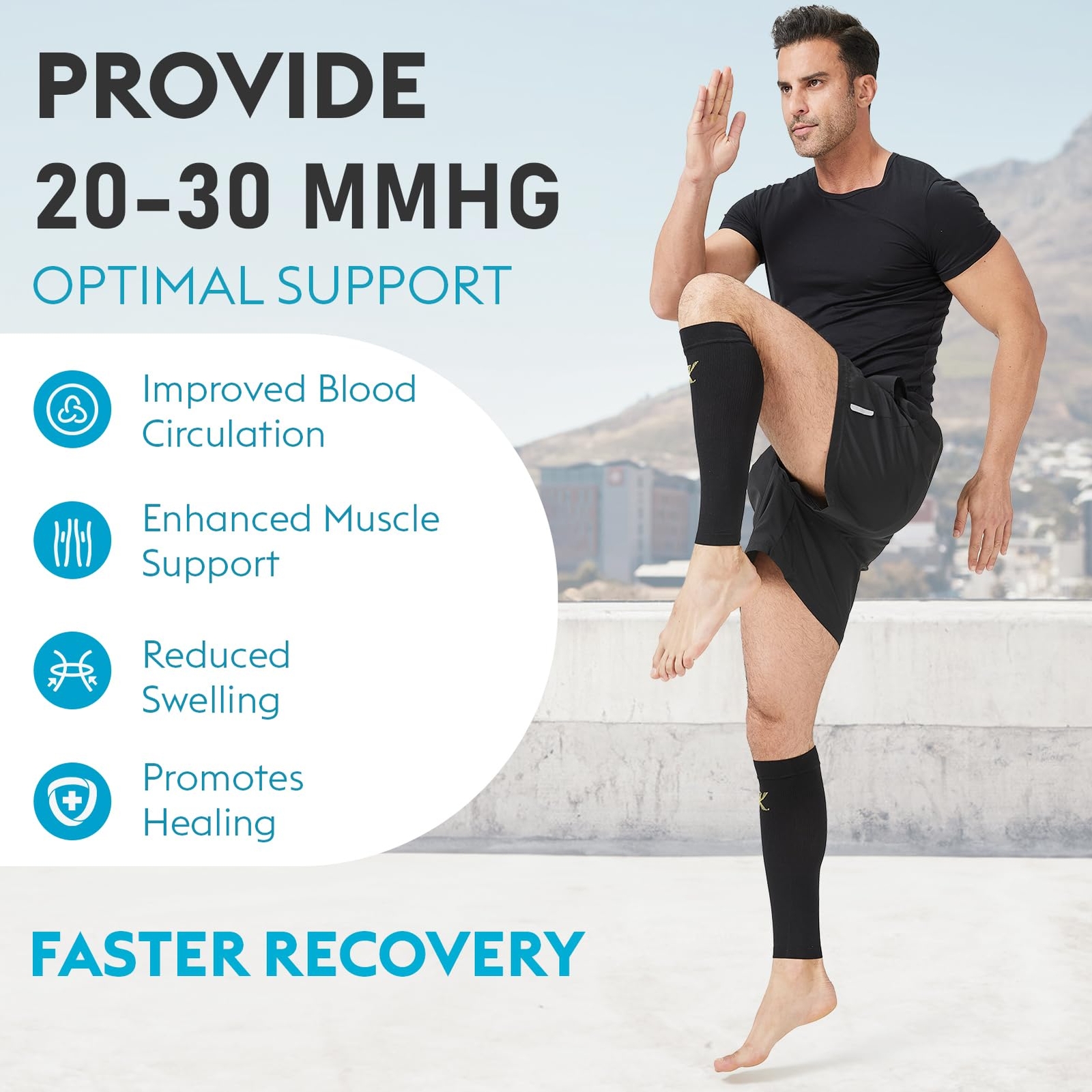 Calf Compression Sleeves for Men and Women Leg Brace for Running Cycling