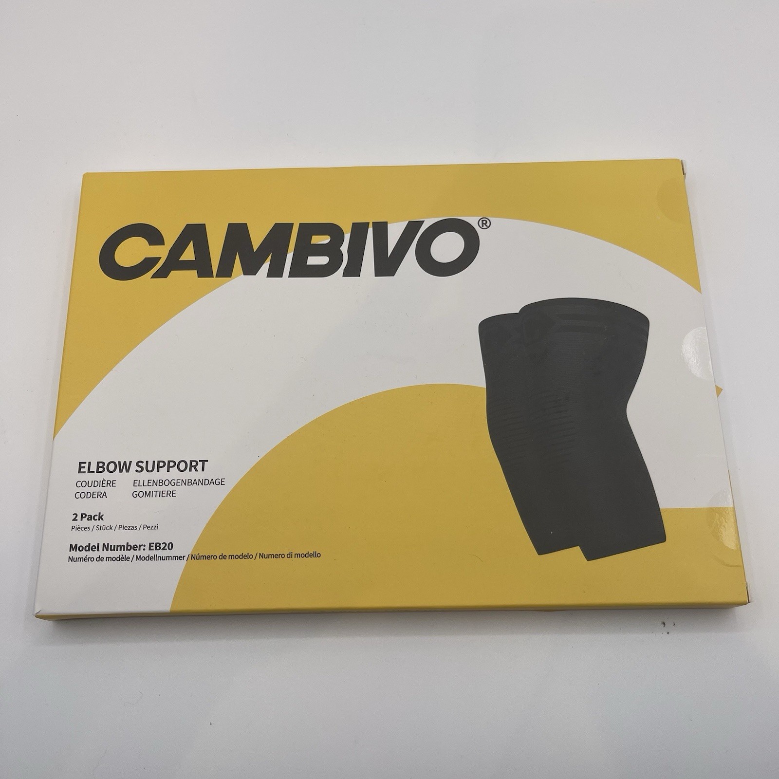 Cambivo Elbow Support Brace 2 Pack Black New Compression Sleeve