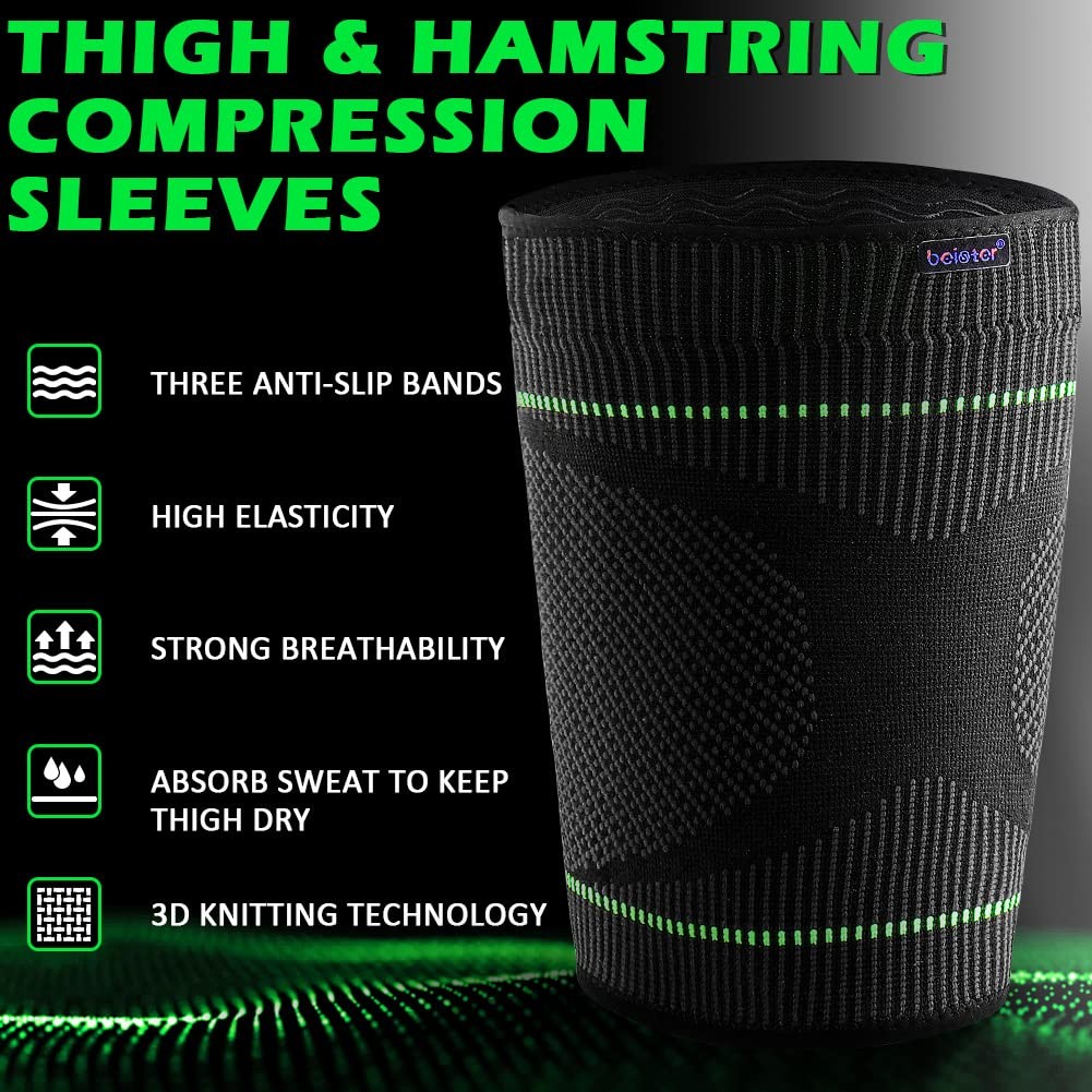 Thigh Compression Sleeves Hamstring Support Brace Wrap Upper Leg Muscle Men