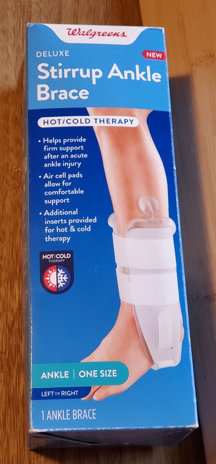 New Walgreens Adjustable Stirrup Ankle Brace, Fits Left or Right Foot One Size