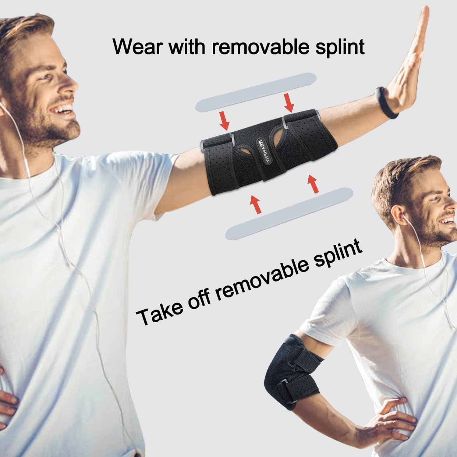 Elbow Brace,Comfortable Night Elbow Sleep Support,Elbow Splint, Adjustable Stabi