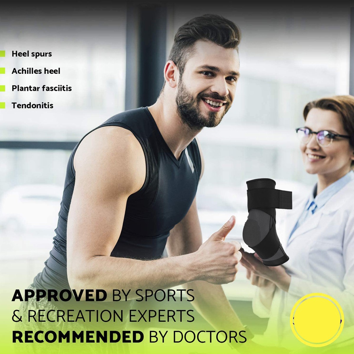 Ankle Brace Adjustable Support Compression Sleeve Sock Wrap Foot Fasciitis Pain