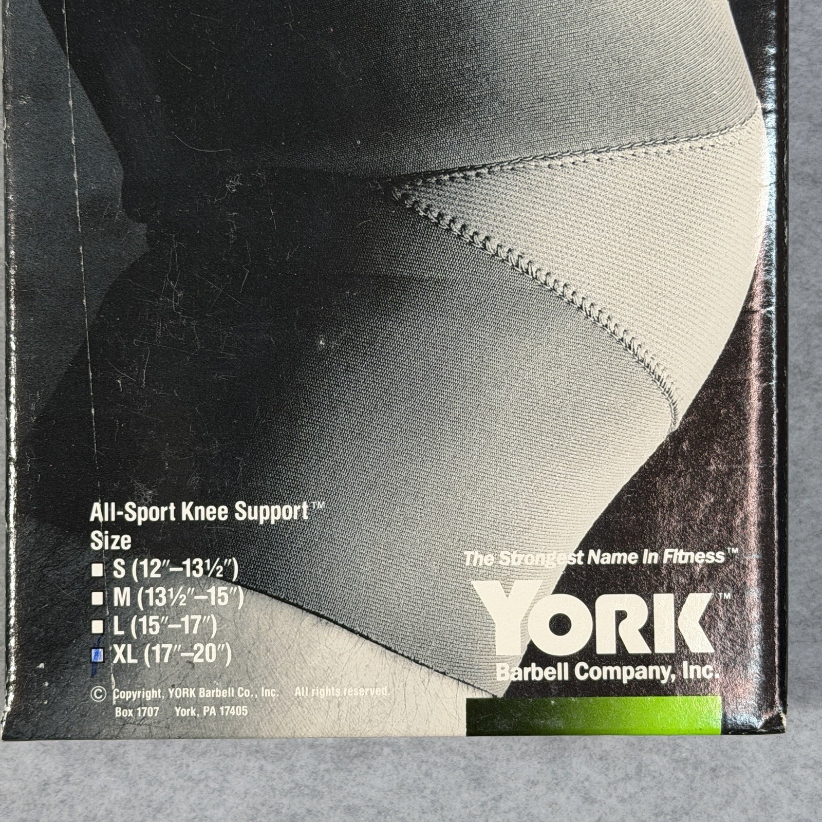Vintage Original York Barbell XL All Sport Knee Support Nylon Weight Training