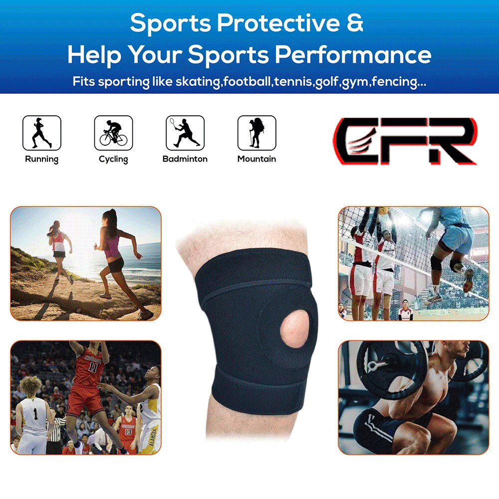 Patella Knee Sleeve Compression Brace Support Meniscus Pad Sports Gym Joint Pain
