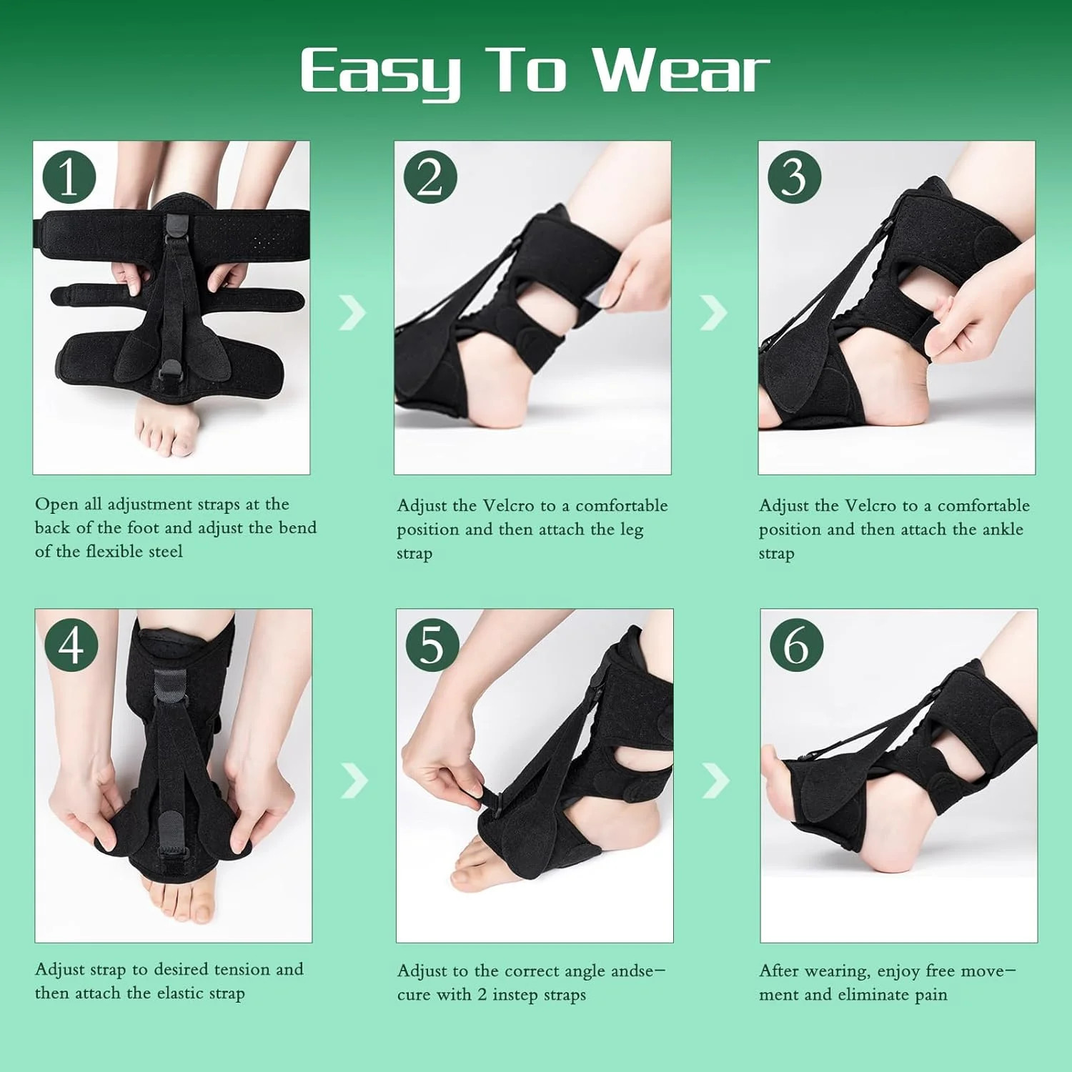 CARELIVING 1 Pack Plantar Fasciitis Night Splint Upgrade Foot Brace Plantar Fasc
