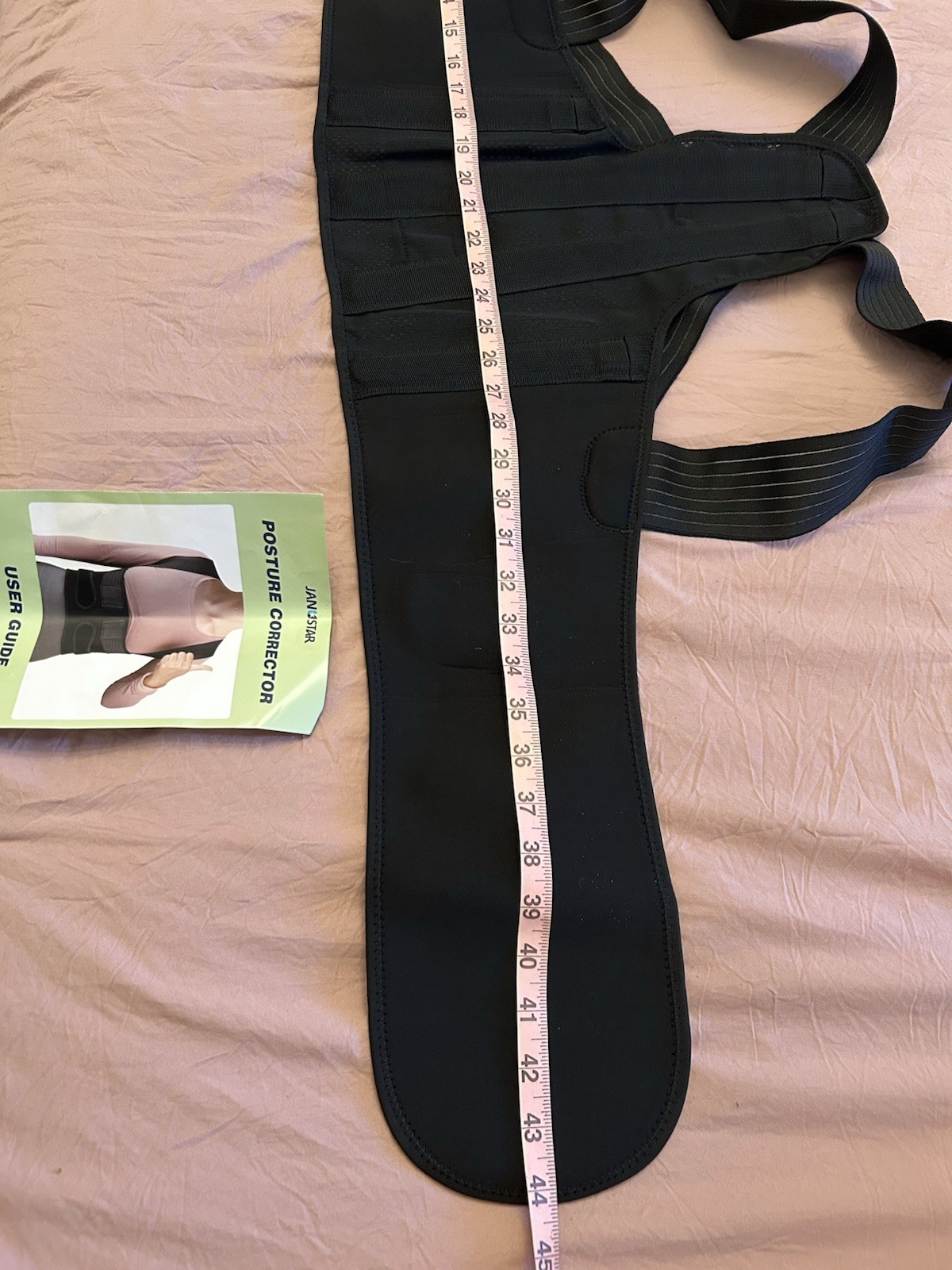 JANUSTAR Adjustable Posture Corrector Brace Black Size M Back Support