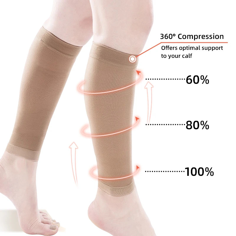 2pcs/Pair Medical Varicose Vein Compression Calf Sleeve Outdoor Mountaineerin